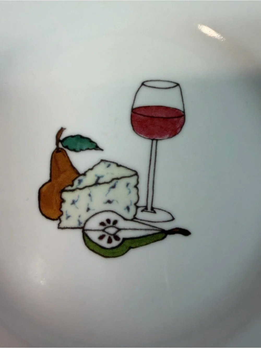 Set of 4 Ursula Dodge for Signature Housewares Porcelain Wine & Cheese Plates